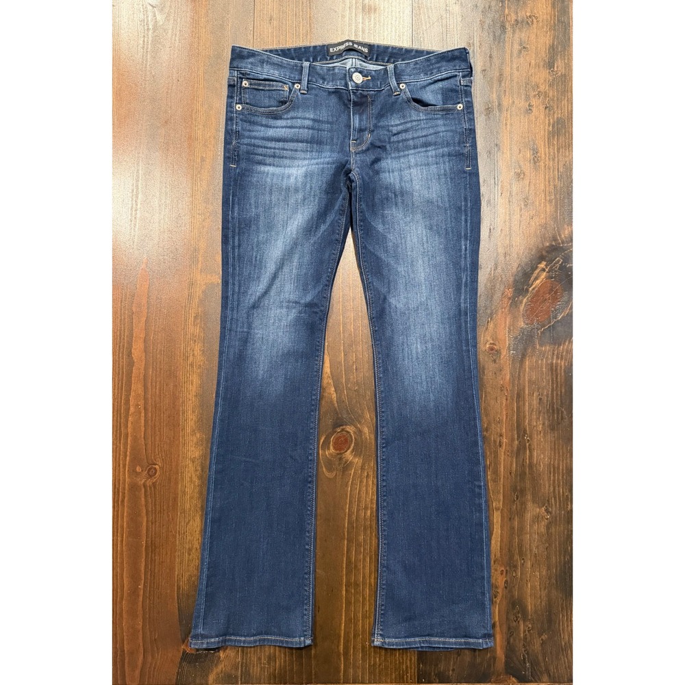 Express Barely Boot Low Rise Jeans Dark Wash Denim Bootcut Womens 10R